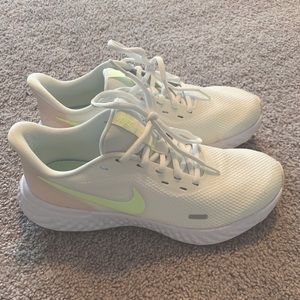 Nike White Revolution Sneakers, size 9